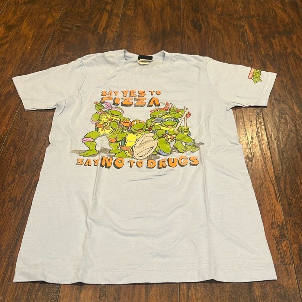 TMNT Retro T-Shirts size S Say YES to PIZZA. I Say NO to DRUGS. Ninja turtles